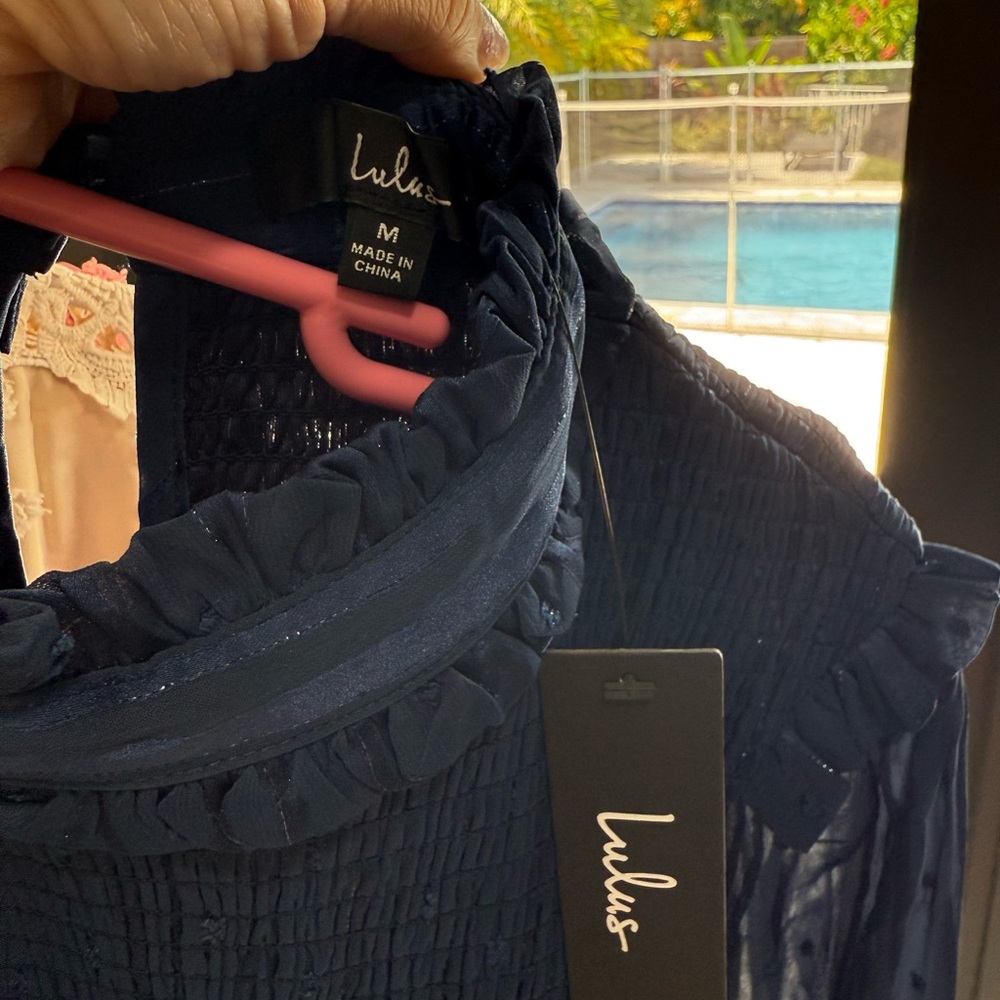 Lulu's Midnight Blue Ruffle Dress - Picture 3 of 3